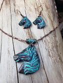 Turquoise Horse Necklace Set