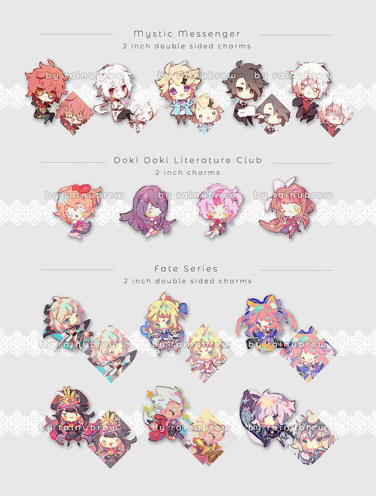 rubysub 3 circle panel charms metal