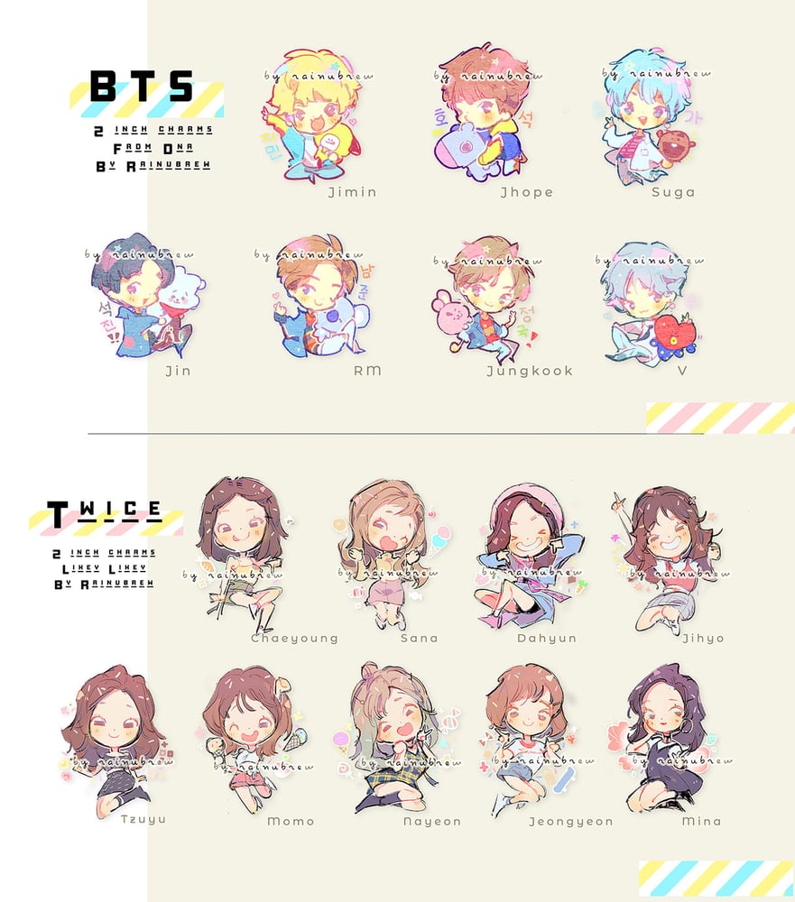 Image of BTS and Twice | 2 inch charms