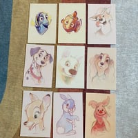4x6 fandom sketch postcards (animals)