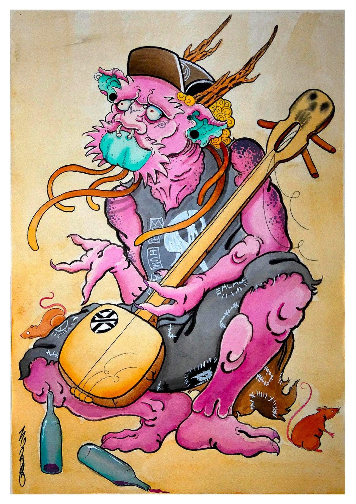 Folk punk oni print