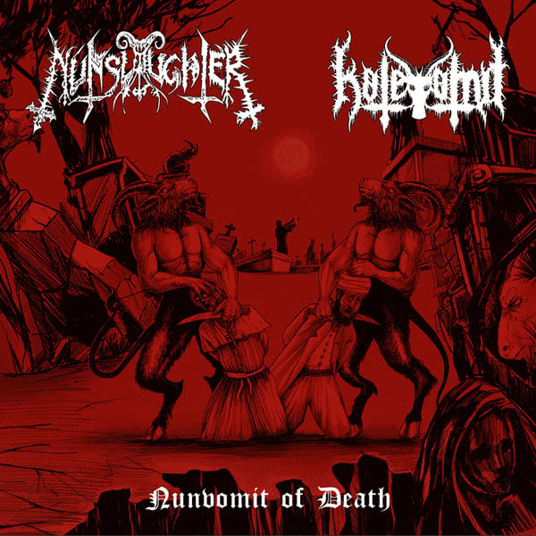 Image of Nunslaughter/Hatevömit (US/Tur) : "Nunvomit of Death" EP