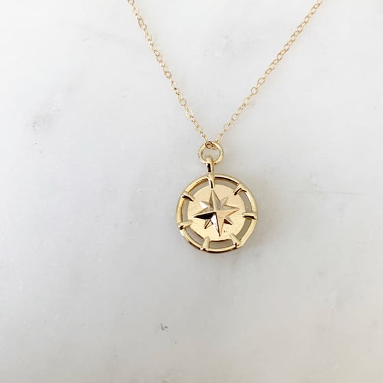 Image of Gold fill compass necklace 