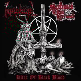 Image of Necroholocaust/Satanik Goat Ritual (Can/US) : "Rites of Black Blood" MLP