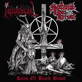Image of Necroholocaust/Satanik Goat Ritual (Can/US) : "Rites of Black Blood" MLP