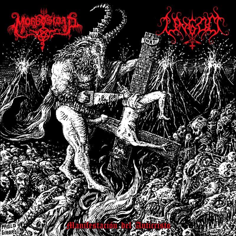 Image of Morbosidad/Ungod (US/Ger) : "Manifestaciòn del Anticristo" LP