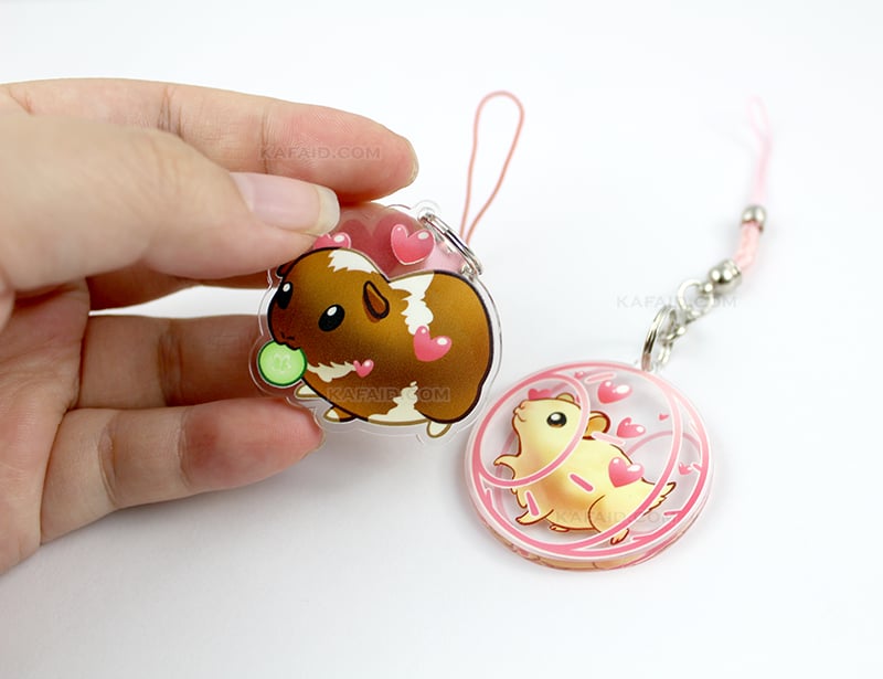 Guinea Pig and Hamster Clear Acrylic Charms
