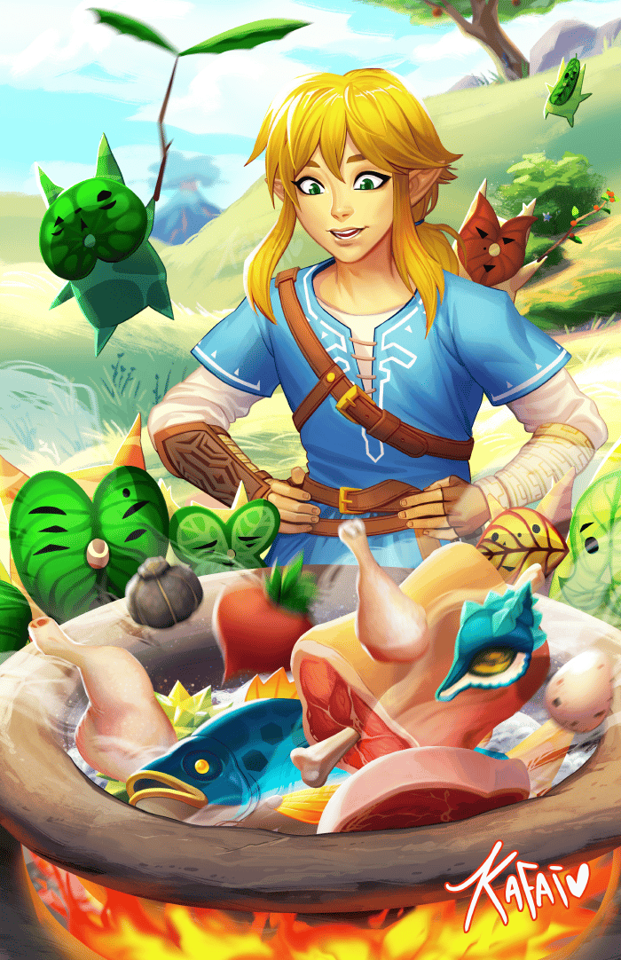 Botw Cooking Link 11x17 Art Print