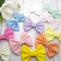 Image 1 of Choose Your Colour - Cotton Pinch Bows - Choice of headband or Clip