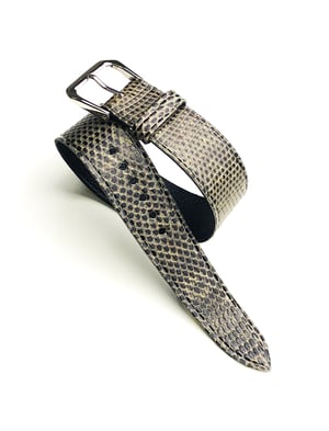 Image of Moss Green/Gray Lizard tapered one-piece watch strap 