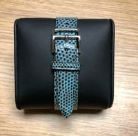 Image 4 of Light blue Lizard tapered one-piece watch strap 