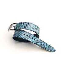 Image 1 of Light blue Lizard tapered one-piece watch strap 