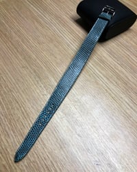 Image 2 of Light blue Lizard tapered one-piece watch strap 