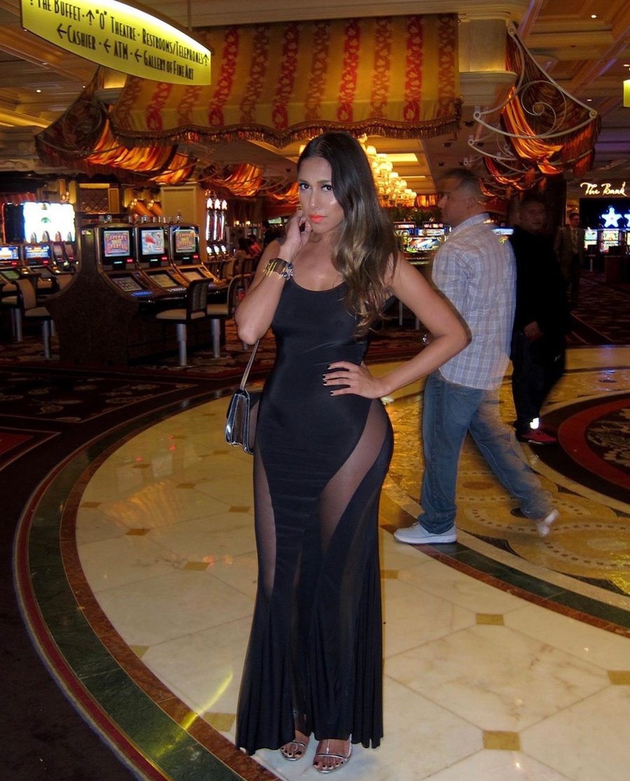 Image of BLACK MAXI DRESS WITH SHEER PANELS (SMALL)