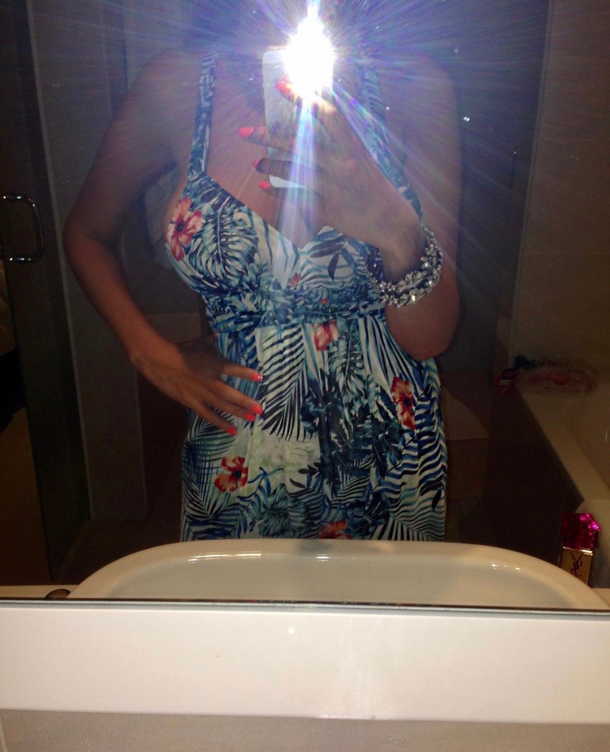 Image of MANGO HIBISCUS PRINT MAXI DRESS WITH SHEER OVERLAY (US 4)
