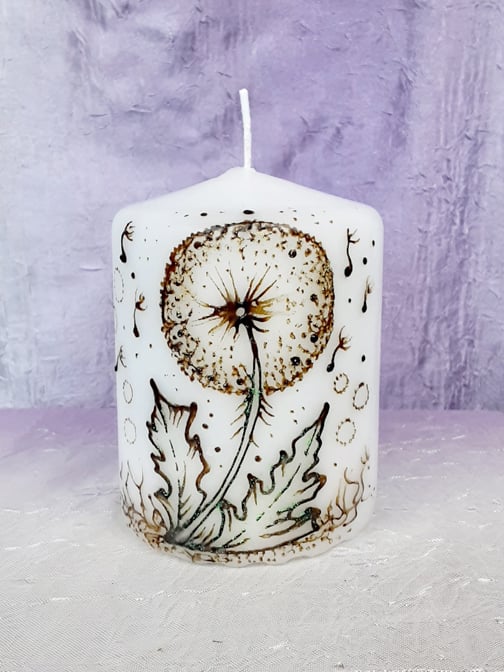 Image of 3 x 4 Dandelion Henna Candle