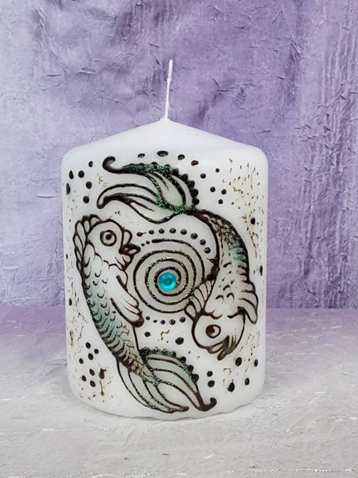 Image of 3 x 4 Pisces Henna Candle