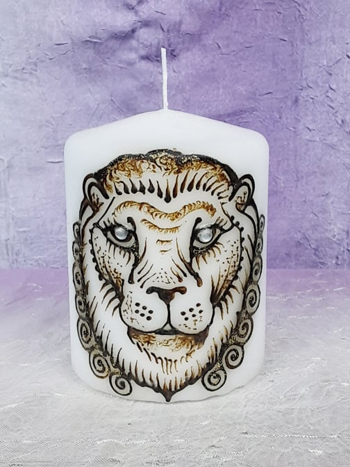 Image of 3 x 4 Lion Henna Candle