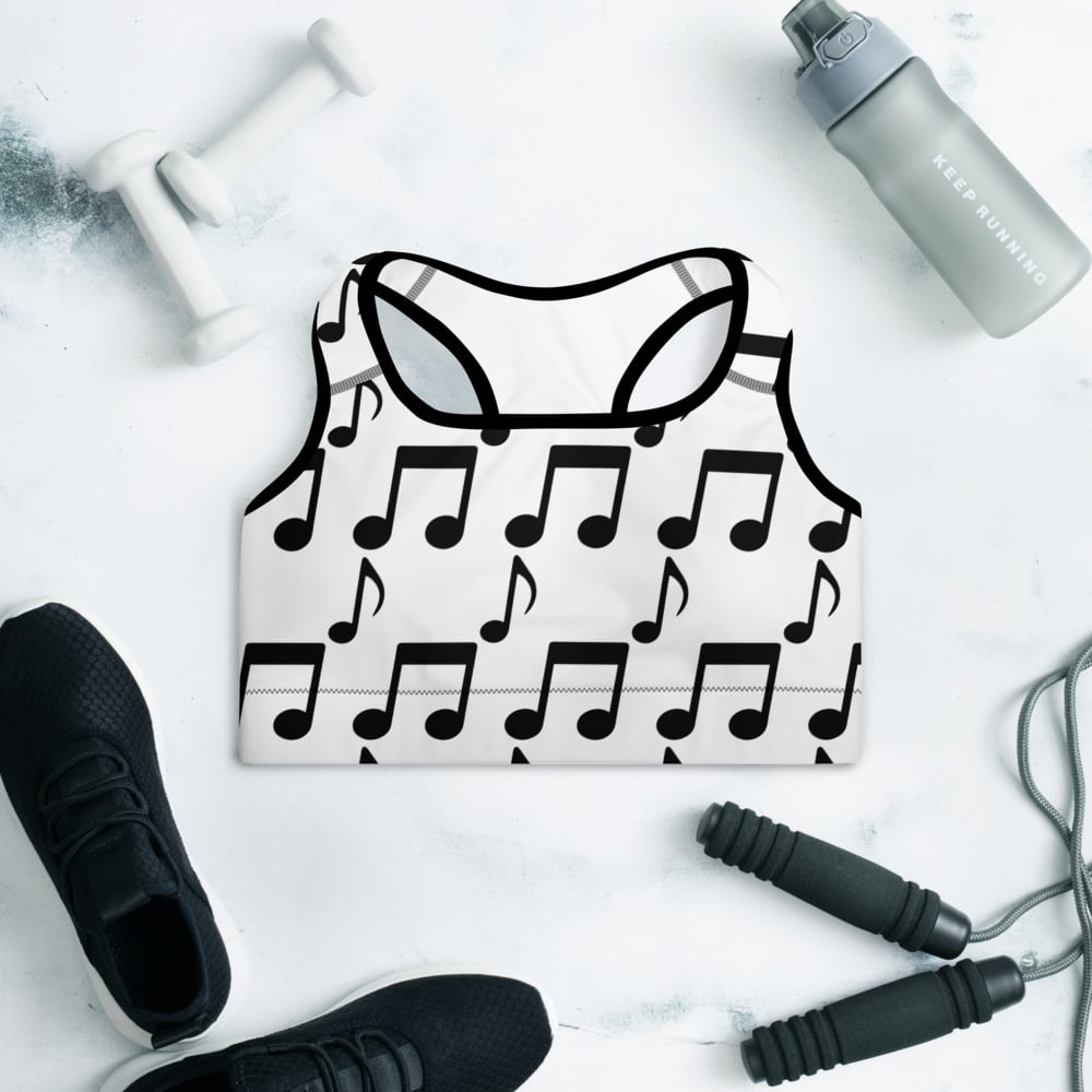 Musical Notes Padded Sports Bra