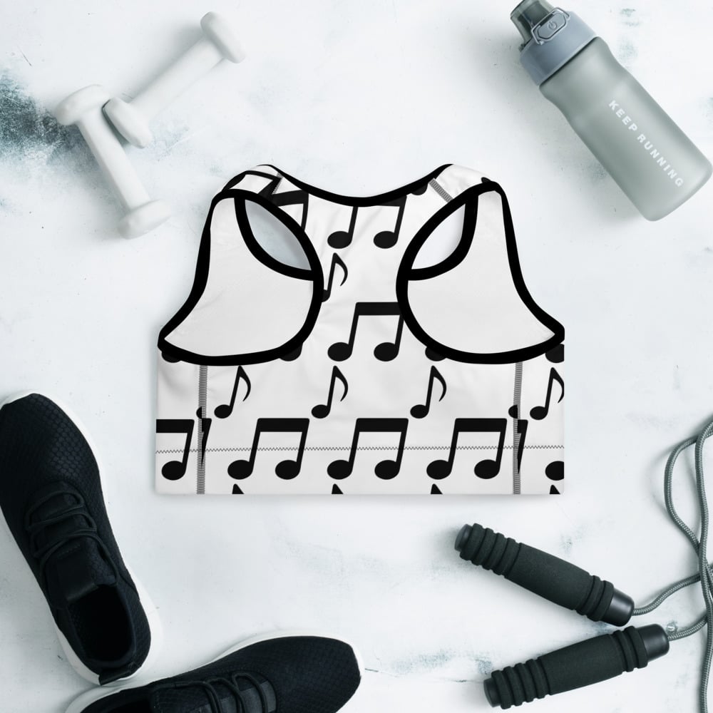 Musical Notes Padded Sports Bra