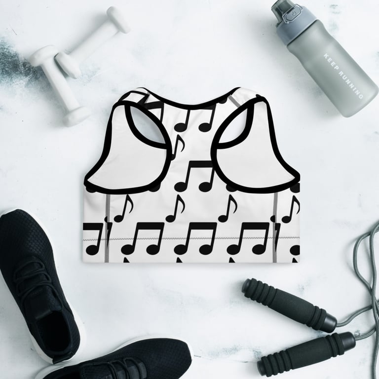 Musical Notes Padded Sports Bra Image 2