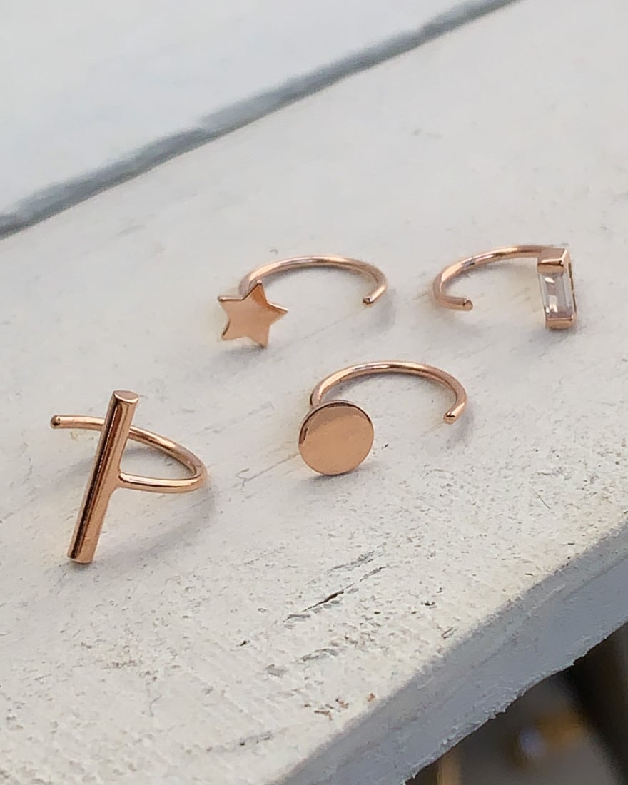 Orecchini a cerchio in argento sterling massiccio con marchio