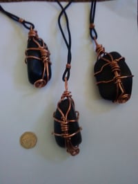 Image 2 of Non-Elite Shungite Pendant Necklaces On Leather or Corded Necklaces