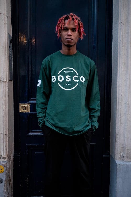 Image of  BOSCO PARIS  t-shirt long sleeves full logo