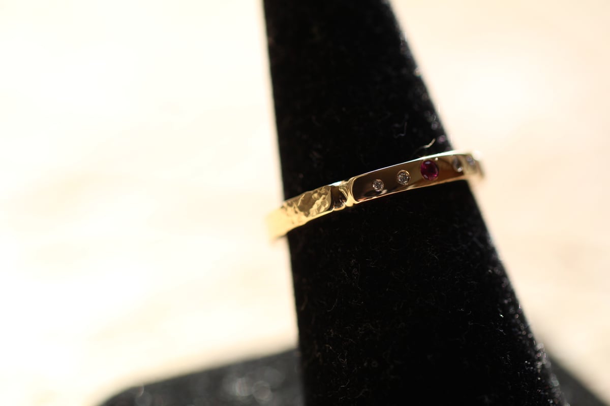 Image of Artemis: 18KY Gold Ruby & Diamond Stacking Ring