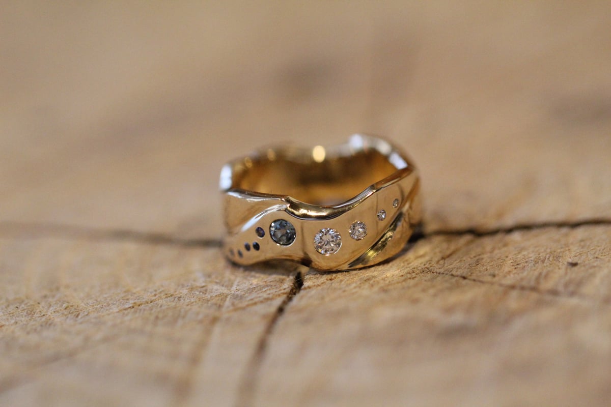 Image of Apollo: 18ky Gold Diamond & Sapphire Ring