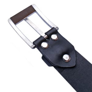 Titanium Buckle 33mm | Handcrafted bridle leather strap | BLACK