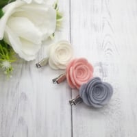 Image 1 of CHOOSE YOUR COLOUR - Medium Felt Rose Clip - Choice of 50 Colours