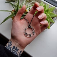 Image 1 of Adjustable Silver Flower Necklace 