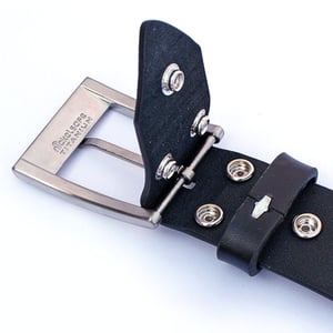 Snap fit leather Strap  38mm | Nickel free rivets | BLACK