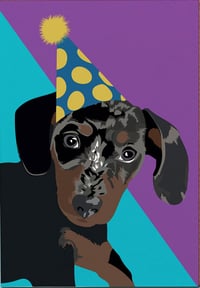 Party Dachshund Card
