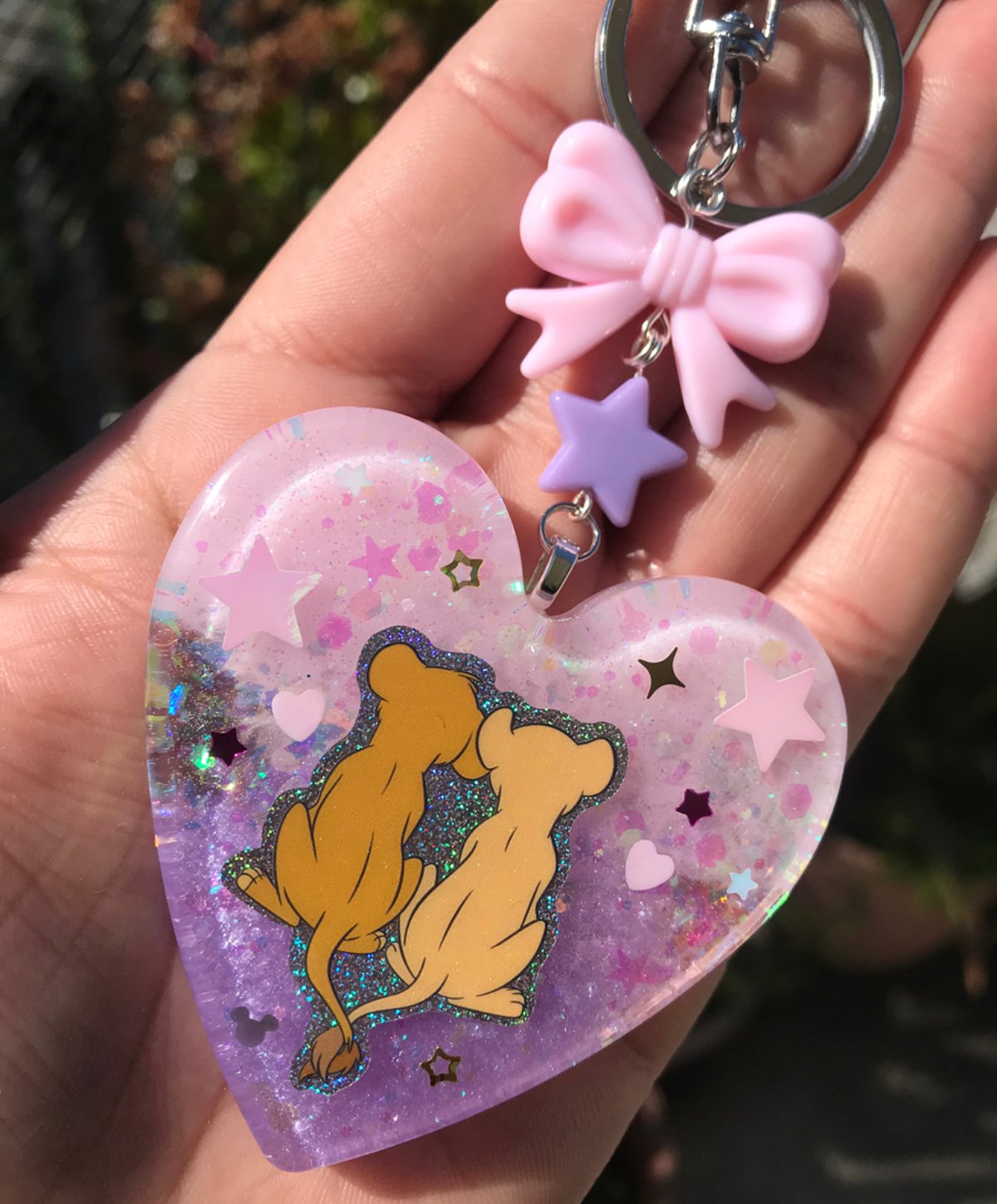 Image of Future King Resin Pastel Heart Charm Keychain 