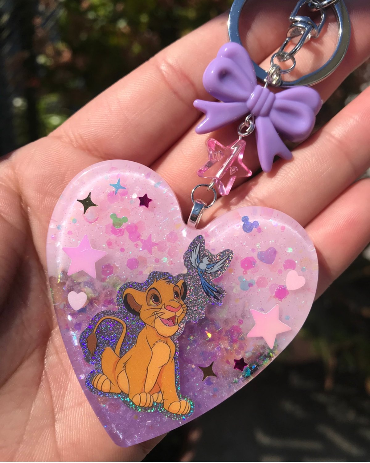 Image of Future King Resin Pastel Heart Charm Keychain 