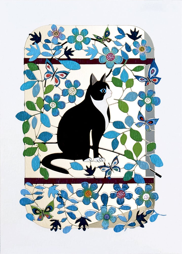 Image of Cat Paper Cut Card