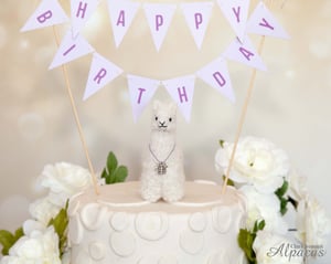 Alpaca Birthday - Unique Present for Llama Lovers - Customized Party Hat, Charms - Real Fiber