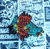 Image 2 of "It's What's Inside That Counts" Zombie Heart 1.75" Enamel Pin
