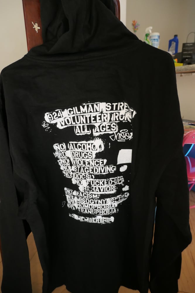 Image of 924 Gilman Hoodie - 30 yrs of DIY front/Club Rules back