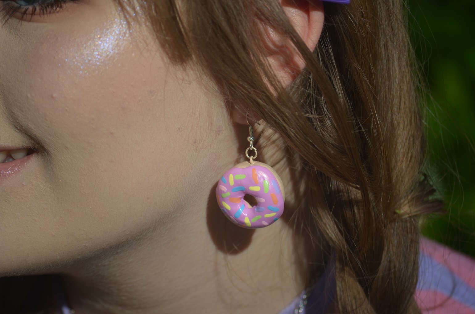 Image of Rainbow Sprinkle Donut Earrings