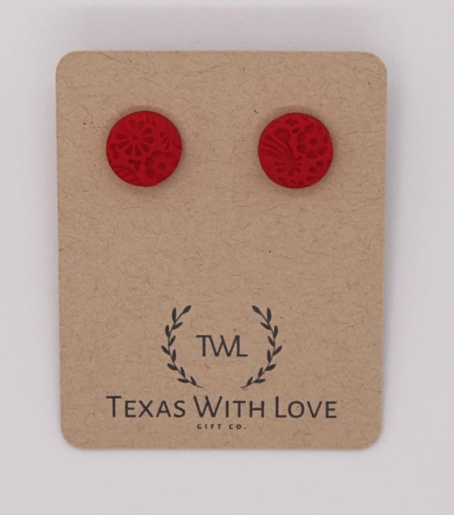 Small Clay Earrings - Red