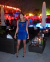 COBALT BLUE SHEER CUT OUT MINI DRESS (SMALL)