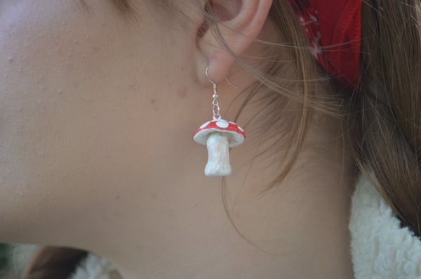 Image of Fairy Forest Mushroom Earrings