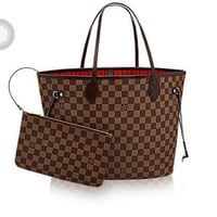 Brown Checkered Purse