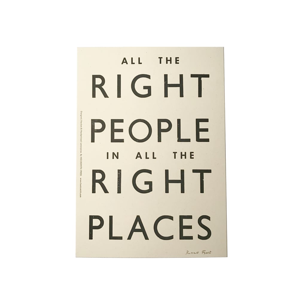 Image of All the right/wrong people print by Hooksmith Press