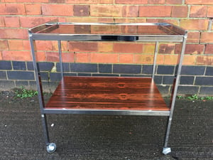 Howard miller chrome and rosewood drinks trolley