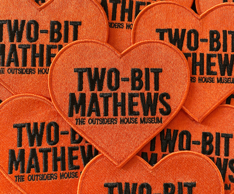 Image of The Outsiders House Museum "Two-Bit" Heart Patch. 