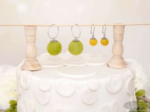 Felted Wool Bead Earrings - Hoop or Kidney Hook Ear Wire Stainless Steel - Felted Ball Jewelry